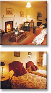 Small image of the cosy living room with fire and a twin bed room