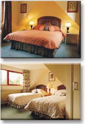 Straan Cottage bedrooms. The partly sloping roof adds to the charm